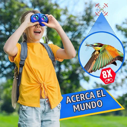 Vista 2 de LET'S GO! Binoculares para niños, prismáticos compactos de alta resolución a prueba de golpes