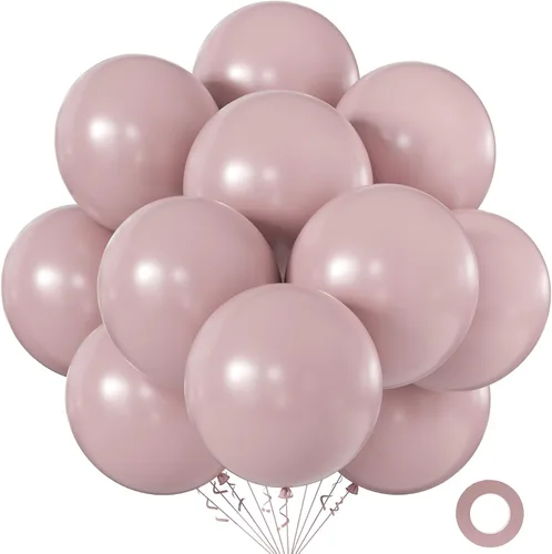 Vista 48 de KALOR Globos color morado ceniza de 18 pulgadas, 10 globos de látex mate, globos redondos grandes para bodas, baby shower, fiestas de cumpleaños