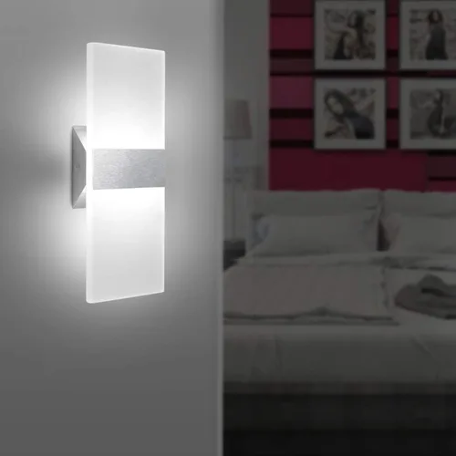Vista 2 de ChangM Lámpara de pared LED moderna de acrílico 12W blanca fría 6000K lámpara de arriba abajo para dormitorio, pasillo, escaleras, baño, iluminación