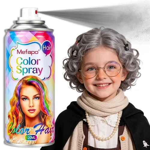 Vista 22 de Acomler Spray de color negro temporal para el cabello para niños, mujeres y hombres, tinte temporal lavable para el cabello, cera
