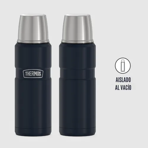 Vista 2 de THERMOS Stainless King - Botella compacta aislada al vacío, 16 onzas, azul medianoche