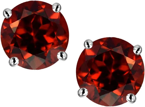 Vista 8 de Star K Sterling Silver Round 7mm Simulated Yellow Sapphire Earrings Studs Ópalo creado