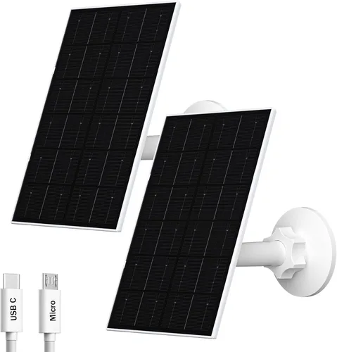 Vista 7 de Zivif Panel solar de 4 W para cámara de seguridad, cargador solar USB/USB-C 1 Paquete