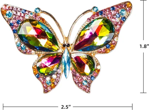 Vista 7 de WaaHome Adornos de Navidad de mariposa 2025 – Recuerdo de mariposa monarca de metal, adornos de árbol de Navidad, mariposas coloridas, regalo