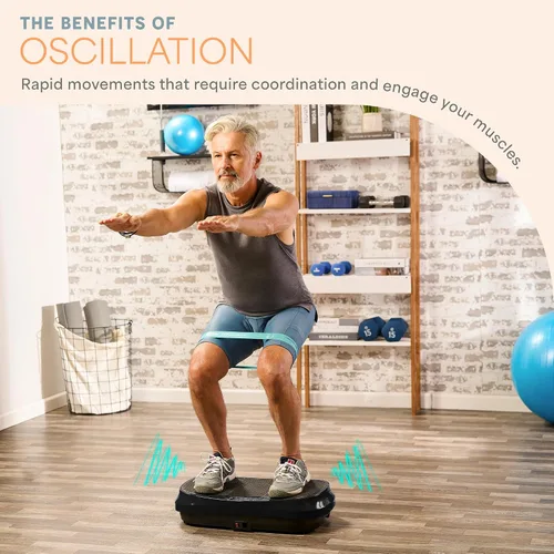 Vista 4 de Lifepro Waver Mini Vibration Plate Exercise Machine with Remote & Bands — Compact Whole Body Vibrating Plate for Lymphatic Drainage & Muscle Toning
