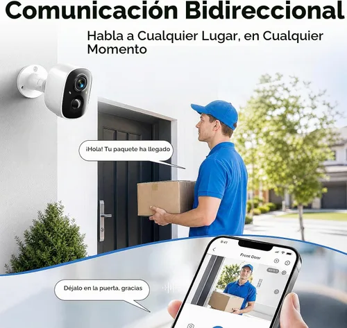 Vista 4 de 2K Security Cameras Wireless Outdoor,WiFi Cameras for Home Security White-2pack
