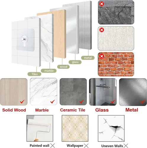 Vista 9 de 12 piezas de perchas para cuadros sin clavos, perchas de pared sin clavos, ganchos adhesivos para pared para colgar cuadros para cocina, baño, hogar