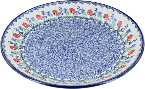 Vista 26 de Cerámica pulida de rosa azul – Plato de cena Athena marrón – 10.5 pulgadas de diámetro – Ideal para comidas diarias, comidas informales o como