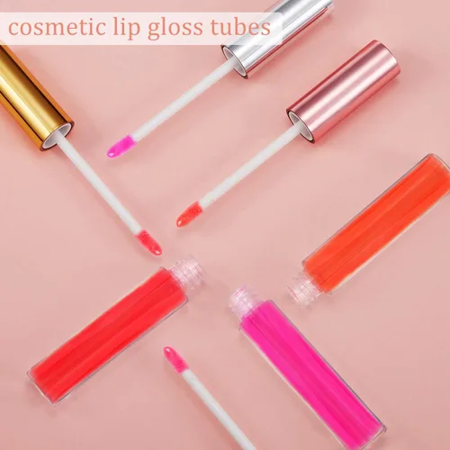 Vista 5 de Blulu 30 tubos de brillo de labios de 0.3 fl oz a granel, botella de bálsamo labial recargable de plástico transparente, contenedor de brillo labial