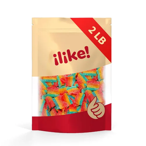 Vista 7 de Sour Mini Belts Gummy Candy Bolsa de 2 libras Golosinas lijadas con azúcar