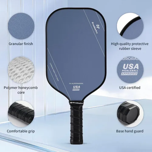 Vista 3 de Raqueta de pickleball FH-500 T700, raqueta de pickleball ofensiva de 0.551 in de grosor a dos manos, velocidad y control