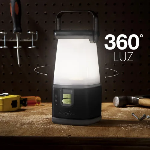 Vista 4 de ENERGIZER WeatheReady - Linterna LED para campamento PRO-360, luz de tienda IPX4 resistente al agua, linternas ultra brillantes alimentadas por Negro