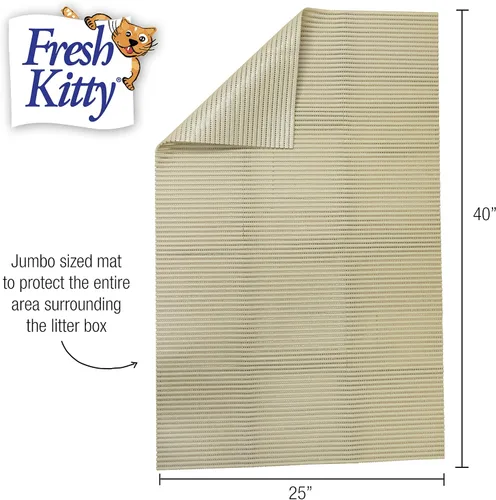 Vista 5 de Fresh Kitty Alfombrilla de espuma extragrande duradera, libre de BPA y ftalatos, resistente al agua, atrapa la arena de la caja, control