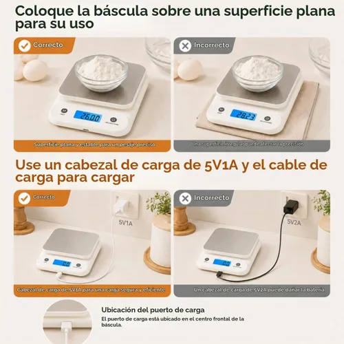 Vista 6 de Meilen Báscula digital de alimentos para cocina gramos y onzas 11lb/0.1oz