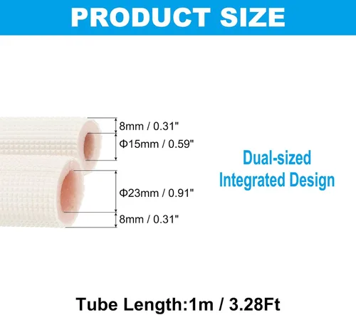 Vista 2 de PATIKIL Tubo de Espuma de Aislamiento para Tubería, Tubería de Espuma Aislada de Preservación de Calor para 1/2", 3/4" D.E. Mini Split Juego