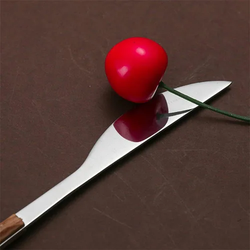 Vista 3 de Juego de cubiertos de madera de 30 piezas para 6 cubiertos de acero inoxidable duraderos, juego de cubiertos de madera modernos para el hogar