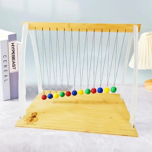 Vista 6 de Newtons Cradle Bolas de péndulo Cool Science Gadgets Cinética Física Juguetes Decoraciones de escritorio