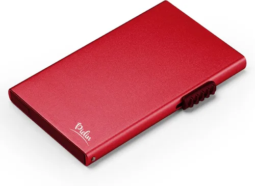 Vista 13 de Cartera desplegable, delgada y minimalista para tarjetas de crédito para hombres y mujeres, tarjetero para 7 tarjetas, protección RFID, cartera