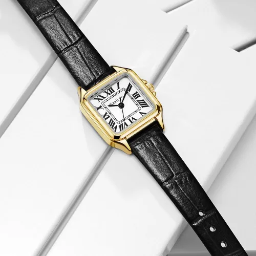 Vista 7 de Classic Relojes cuadrados de mujer con números romanos, de vestir, informal