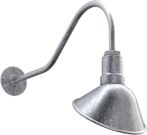 Vista 79 de Steel Lighting Co. Luz de Letrero de Tienda Venice para Pared de Acento de Restaurante al Aire Libre Cúpula de 9 pulgadas Brazo Recto de 6