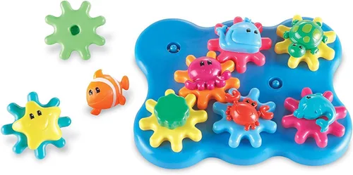 Vista 2 de Learning Resources, Ocean Wonders Build & Spin, juguete de engranar y construir, 17 piezas, mayores de 2 años, Océano, Multicolor