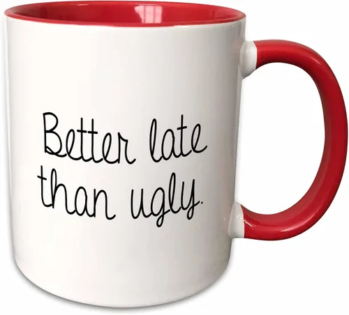 Vista 9 de 3dRose Tory Anne Collections Cotizaciones - MEJOR LATE THAN THAN UGLY. - Tazas (mug_238456_9)