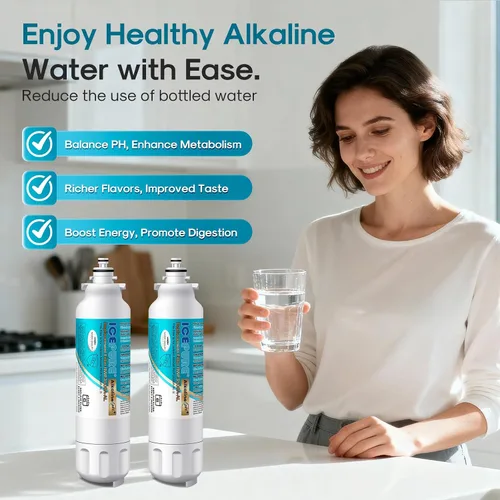 Vista 9 de ICEPURE Filtro de agua alcalino para refrigerador ADQ73613401 y reemplazo del filtro de aire para LG LT800P, LT800PC, ADQ75795104, ADQ736134