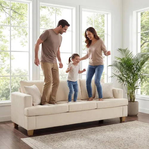 Vista 3 de Apicizon Cloud Couches Juegos de Muebles para Sala de Estar, Juego de Sofá Loveseat de 2 Plazas y Sofá de 3 Plazas para Dormitorio, Cómodo Sofá Cama