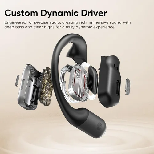 Vista 13 de BUGANI Auriculares de oreja abierta, auriculares inalámbricos Bluetooth 5.4 con tiempo de reproducción de 60 horas, micrófono con cancelación