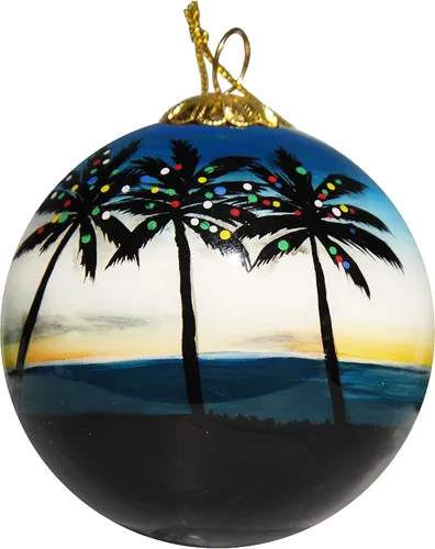 Vista 9 de Adorno de Navidad pintado a mano, vidrio soplado, adorno de árbol colgante, decoración navideña, Key West