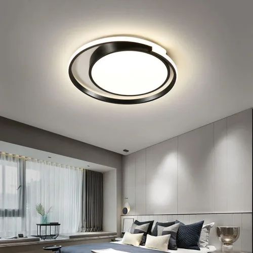 Vista 2 de Lámpara de techo moderna con forma geométrica, lámpara de techo regulable de montaje empotrado, lámpara de techo estilo arte simple, para Oscuro