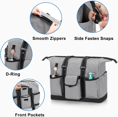 Vista 16 de Damero Bolsa de enfermera con funda para laptop para el trabajo y el cuidado del hogar, estudiantes de medicina