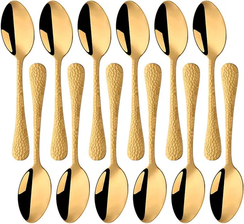 Vista 16 de 12 cuchillos de mantequilla de acero inoxidable con superficie martillada, esparcidores de queso/mantequilla, cuchillos para untar, queso