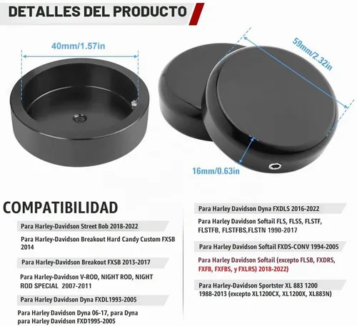Vista 3 de FSFY 1 juego de tapas de tuerca de vástago de horquilla superior para Harley Davidson para Dyna para Softail