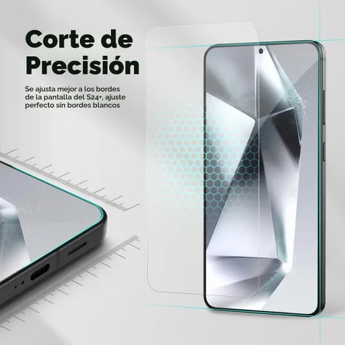 Vista 3 de FLOLAB NanoArmour ONETIME - Protector de pantalla de vidrio templado para Samsung Galaxy S25+ Plus / S24+ Plus, 2 unidades, compatible