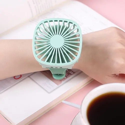 Vista 2 de Delarsy Ventilador de reloj de mano mini ventilador portátil USB de carga de verano LU5