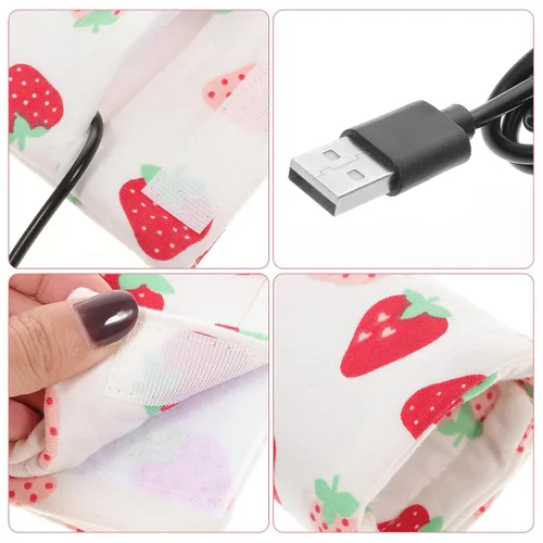 Vista 3 de Bolsa calentadora de botellas portátil USB para viajes, cubierta compacta de calefacción de leche con distribución uniforme del calor