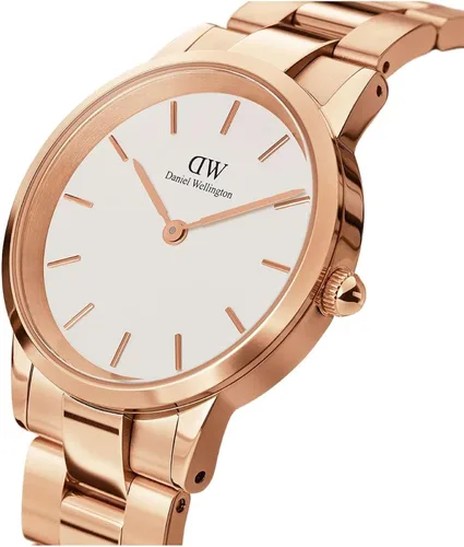 Vista 3 de Daniel Wellington Iconic Link Reloj pulsera de eslabones de oro rosa o plata