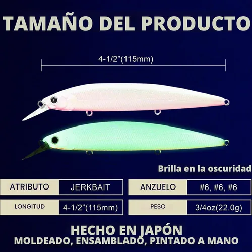 Vista 2 de LUCKY CRAFT Puntero de surf 115MR, Señuelos de pesca de surf de agua salada, Fletán, Perca de surf, Lubina blanca del mar, Lubina rayada 711 Super