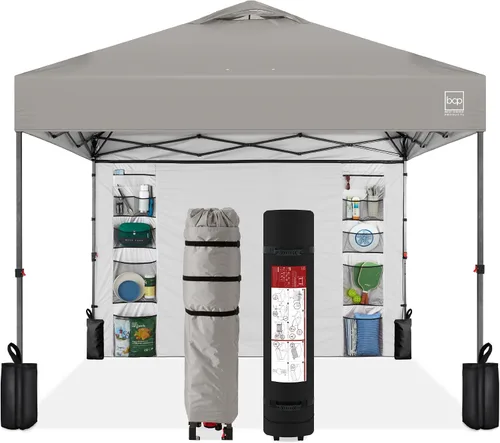 Vista 45 de Best Choice Products Carpa Toldo Desplegable de 10x10 pies para Instalación de 1 Persona, Refugio Portátil Instantáneo con Botón de 1 Toque