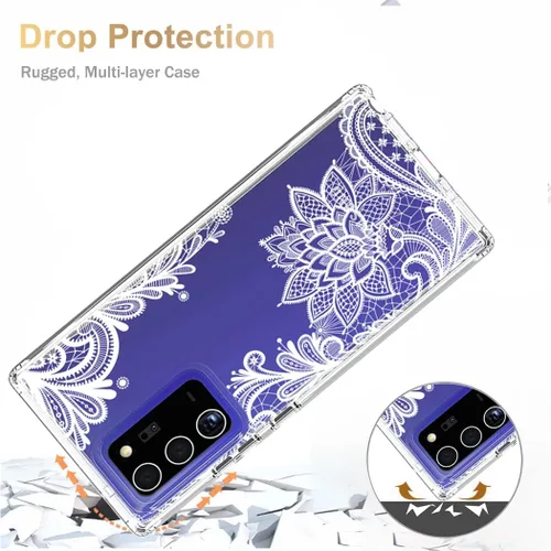 Vista 7 de Funda para Galaxy Note 20 Ultra 5G SM-N986U con protector de pantalla de vidrio templado, funda protectora de cuerpo completo con bonito