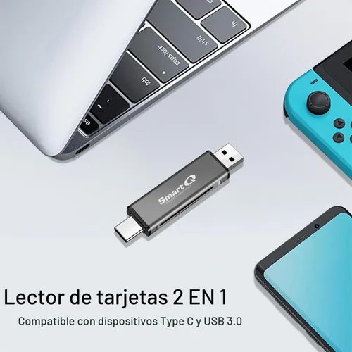 Vista 4 de SmartQ Lector de tarjetas SD C350 USB C y adaptador de tarjeta de memoria USB 3.0 súper velocidad para tarjetas MicroSDXC y SDHC, SD, SDXC, SDHC
