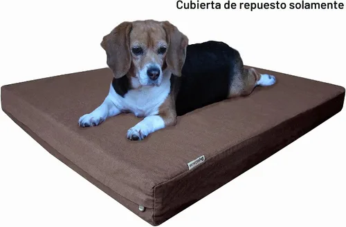 Vista 4 de Dogbed4less Funda externa para cama de perro de mezclilla marrón chocolate resistente, solo funda de repuesto, 6 tamaños: pequeño, mediano, grande