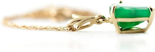 Vista 5 de Galaxy Gold GG 14k Solid Yellow Gold Necklace with Natural 1.20ct Emerald Heart Pendant