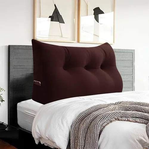 Vista 28 de Almohada de cabecero – Almohada de cama grande 3 en 1 como almohada de lectura de cuña, almohada grande para sofá cama o respaldo de apoyo, almohada