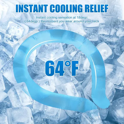 Vista 3 de Enfriador de cuello, tubo de enfriamiento portátil para climas extremadamente calurosos y calor de verano, gel de hielo frío manos libres