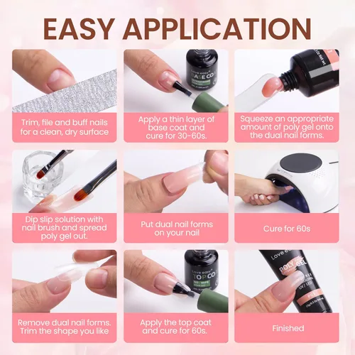 Vista 5 de Love easy PolyGel 1.76 oz - Gel de extensión de uñas - Natural Nude