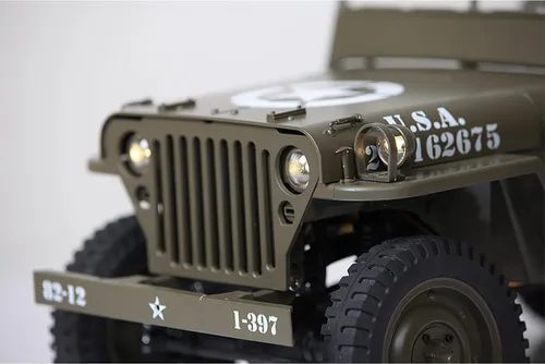 Vista 8 de Fms 1/6 1941 MB Scaler RC mini Jeep RC Truck MB Scaler 4x4 Grado Hobby RC Rock Crawler con escobillas RC Ejército Militar para Adultos, RS (1/6)