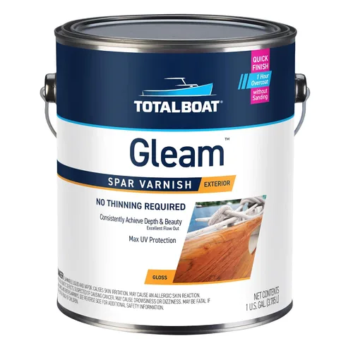 Vista 11 de TotalBoat Gleam Marine Spar - Barniz brillante y satinado para madera, barcos y muebles de exterior (brillo, dos pintas)