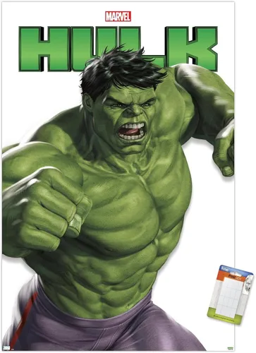 Vista 12 de Trends International Marvel Comics Hulk Feature Series - Póster de pared, 22.4 pulgadas de largo x 14.7 pulgadas, versión enmarcada de madera
